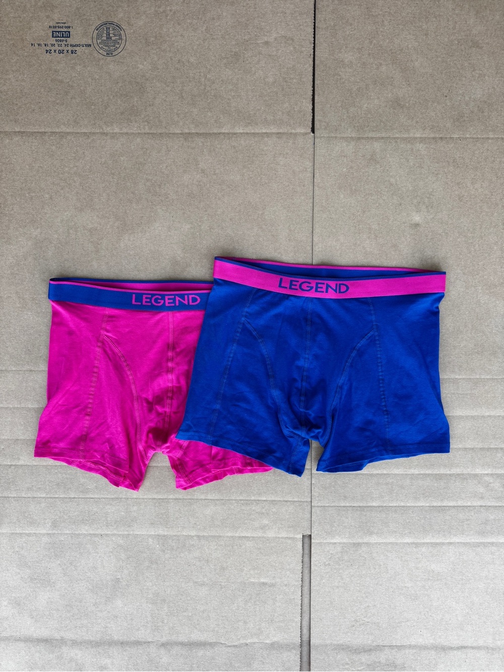 Legend Men’s Large Boxer Briefs 2-Pack Blue Pink New Without Tags